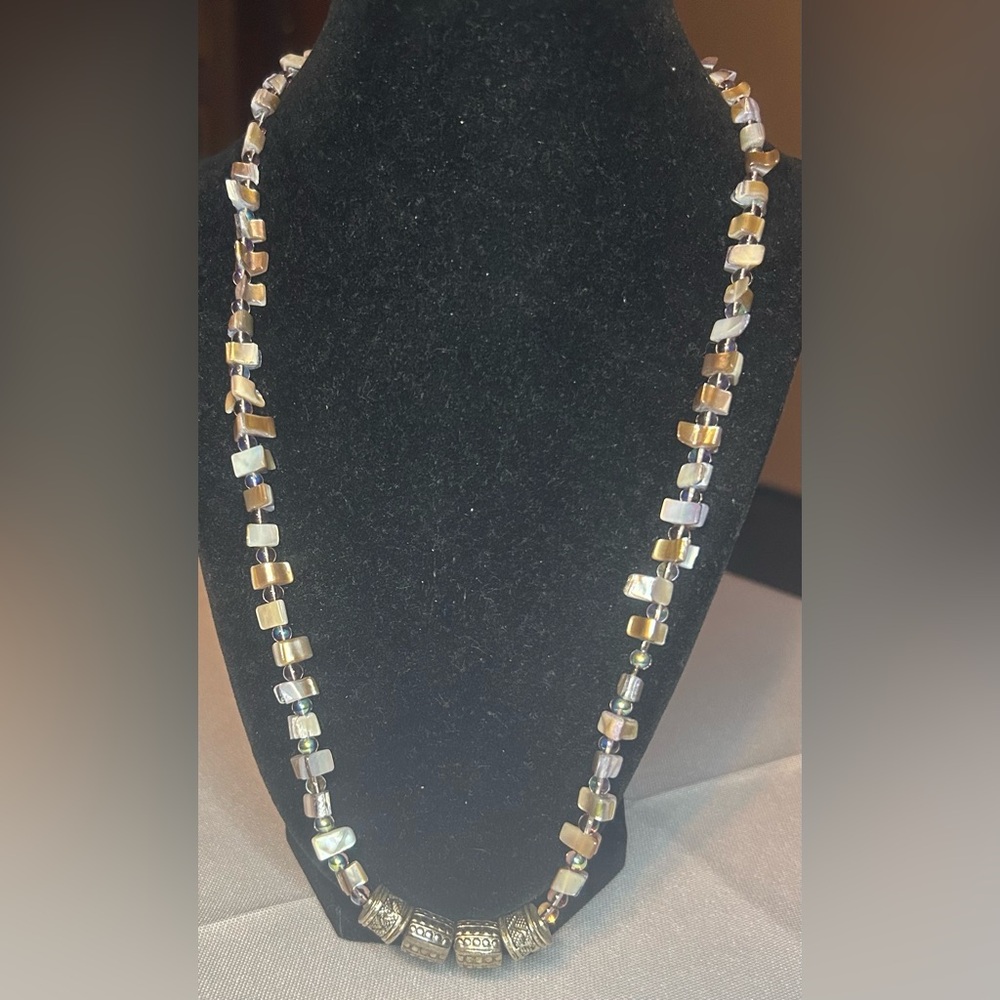 Elegant Sea Glass (per rock identifier) Necklace. Slips over the head.  No clasp